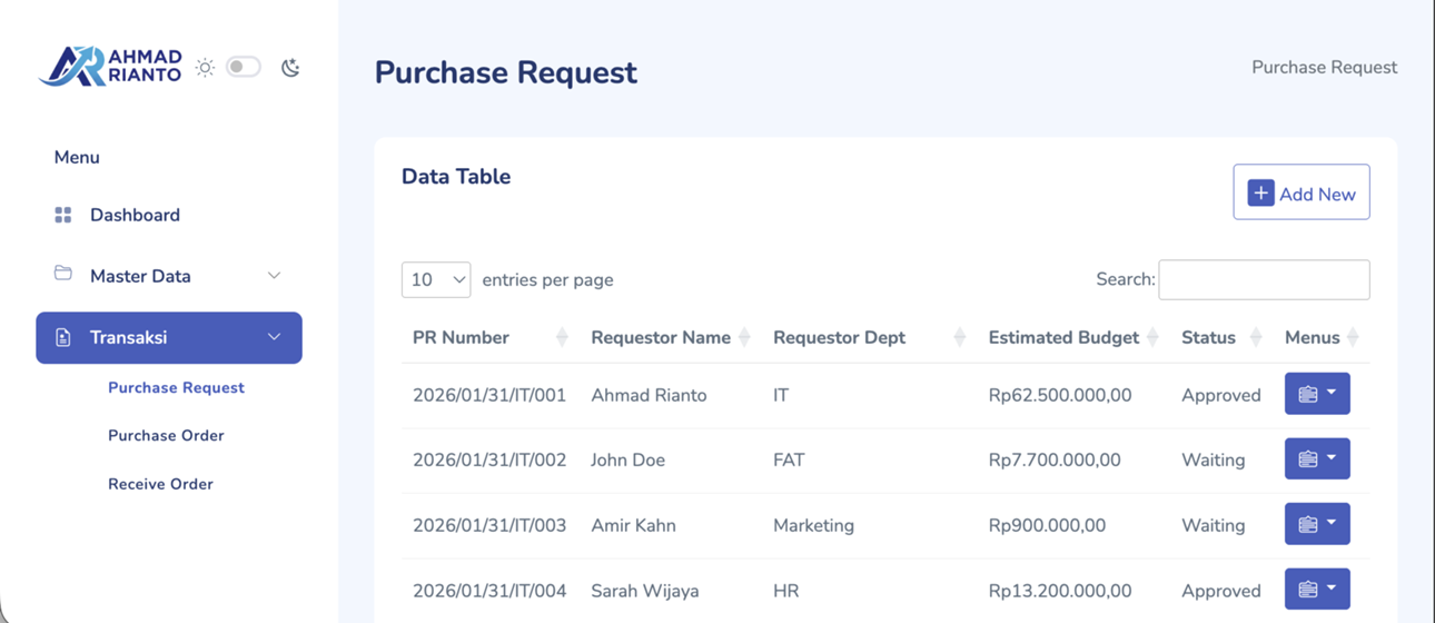 Procure to Pay Sandbox Learning Project