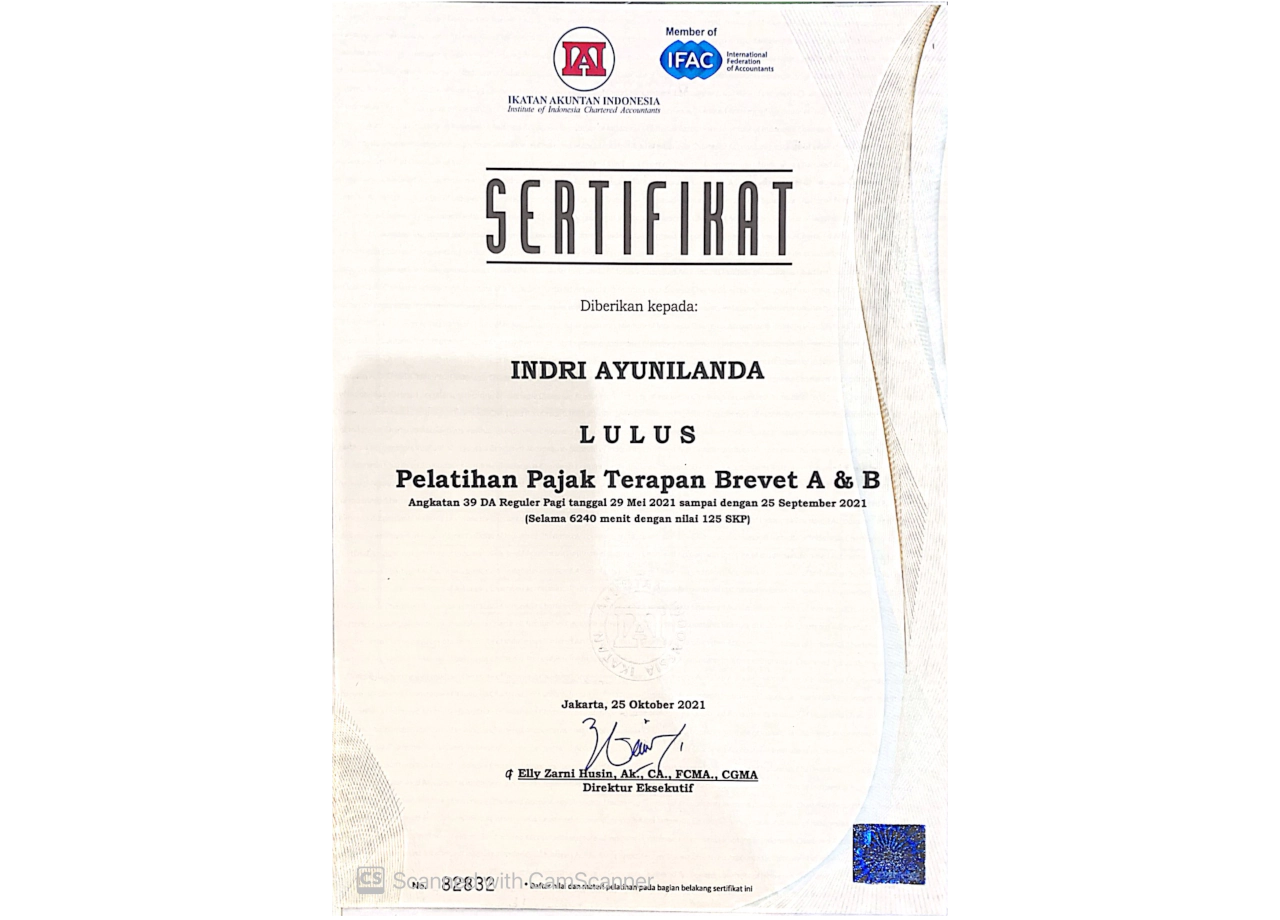Certified Brevet Tax A&B (2021)