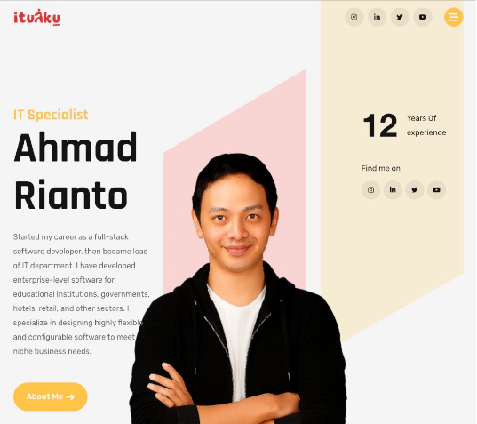 Personal brand website ahmad rianto